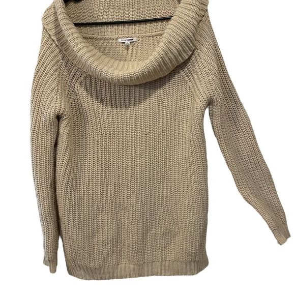 Fashion Nova Sweaters - Fashion Nova Oatmeal Knit Jane Off Shoulder Relaxed Casual Long Sleeve Sweater